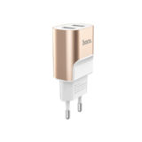 Зарядное устр-во USB 220В Hoco C47A EU Metal (2USB, 2.1A) white-gold