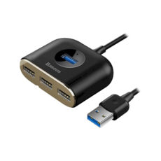 - 3.0 Baseus CAHUB-BY01 Square round 4 in 1 (Type-C TO USB3.0*1+USB2.0*3) 0.17m Black