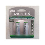 Аккумулятор R6 Rablex 1.2V 2500mAh Ni-MH AA, 2шт, блистер