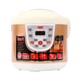 Мультиварка Rotex RMC522-G, 900Вт, 5л, дисплей, антипригарная чаша, 21 программа, жарка, йогурт, выпечка, холодец, функции: отсрочка старта, поддержка температуры, белый/золото