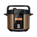 Мультиварка Philips HD2139/40, 1000Вт, 6л, скороварка, дисплей, антипригарная чаша, 14 программ, функции: отсрочка старта, поддержка температуры, золотистый/черный