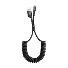  USB 2.0 Lightning - 1.0  Baseus CALSR-01, Lightning, Fish eye Spring Cable Black