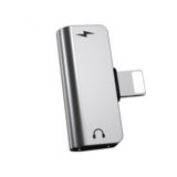Переходник Hoco LS24 dual Lightning digital audio converter for Apple silver
