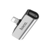 Переходник Hoco LS25 Digital 3.5 audio for Apple silver