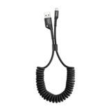 Кабель USB 2.0 Lightning - 1.0 м Baseus CALSR-01, Lightning, Fish eye Spring Cable Black