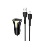 Автомобильное зарядное Hoco Z31 QC3.0 (2USB 2.4A) c Lightning black