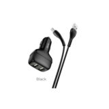 Автомобильное зарядное Hoco Z36 (2USB 2.4A) c Type-C black