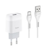 Зарядное устр-во USB 220В Hoco C72A (1USB/2.1A) c Type-C white