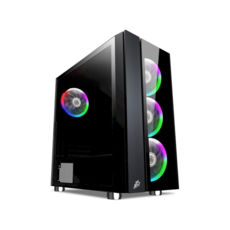  1stPlayer B7-E-R1 Color LED Black, Window, 4*120 Color LED, USB 3.0, ATX,  