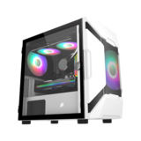 Корпус 1stPlayer D3-A-G7-MAX-WH White, Window, 1*200мм, 1*140мм, USB 3.0, MicroATX, без БП