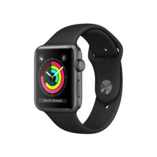  Apple Watch Series 3 GPS 42mm Space Gray Aluminum Case with Black Sport Band (MTF32) 