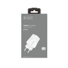   USB 220 Celebrat CU01 c Lightning (2USB, 2.4A) white Lightning