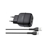 Зарядное устр-во USB 220В Hoco C77A c Type-C EU (2USB 2.4A) white