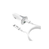 Автомобільний зарядний пристрій Hoco Z31A PD+ QC3.0 (2USB 2.4A) c Type to Lightning white