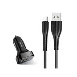 Автомобильное зарядное Usams NT Travel U35 + Type-C 1M+C13 2.1A Dual black