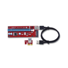  RX-riser-007S 15 pin (Sata) PCI-E x1 to 16x 60cm USB 3.0 Cable 15Pin SATA Power v.007S Red