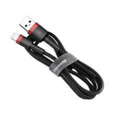  USB 2.0 Lightning - 1.0  Baseus Cafule Cable USB 2.4A Red+Black CALKLF-B19