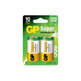 Батарейка LR20 лужна GP super, 2шт, шринк