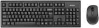 Комплект A4Tech 7100N Цвет черный 15М Wireless USB. Радиус действия до 15 м.Клавиатура+мышь 2.4GHz RF Питание клав. 2хААA, питание мышки 1хAA. технология V-Track