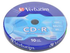  CD-R 10 Bulk VERBATIM 700MB/80min 52X Extra (43725) 