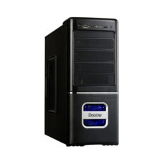 Корпус Huntkey H403 P/N:J10-H403810; Black-Black/Silver; Midi Tower; air duct; real APFC 600W ATX 2.3; 12 fan led; 5.25"x4, 3.5"x1+6; 0,7 SECC; 2USB/audio; ATX