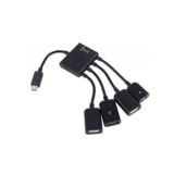 Хаб-юсб 2.0 Lapara LA-MicroUSB-OTG-HUB Black 3 порта USB 2.0 + 1 порт MicroUSB мультифункц. для смартфонов и планшетов