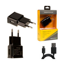   USB 220 Grand-X 5V 1A (CH-765UMB) Black     + cable Micro
