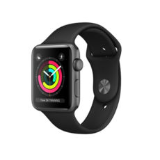  Apple Watch 42mm Space Gray Aluminum Sport Band Black S3 (MQL12)