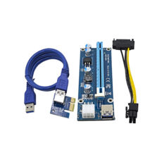  RX-riser-009s 6Pin PCI-E x1 to 16x 60cm Cable  SATA=>6Pin, USB 3.0 AM-AM 0,6  () , CS 220 16V