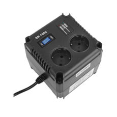 Стабілізатор Gemix SN-1000, потуж..700Вт, 2хEURO розетки, LED індикація, 160-260 В