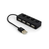 Хаб-юсб 2.0 Lapara LA-SLED4 black, 4ports, з 4-ма виключателемі ON / OFF для кожного порта