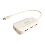 Хаб-юсб 3.1 Type-C STLab U-1700 USB 3.1 Gen2 Type-C - 1x USB-Type-C + 3x USB-Type-A, без БП, пластик, белый