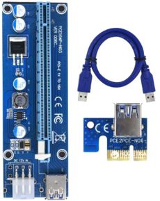  Dynamode PCI-E x1 to 16x, 60  USB 3.0 6Pin Power ver.006C (RX-riser-006c 6 pin) ( .  6 Pin  SATA!)