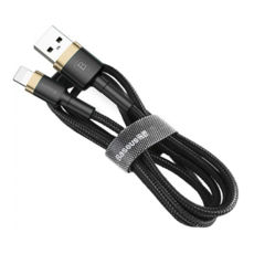 Кабель USB 2.0 Lightning - 2.0 м Baseus cafule Cable USB 2.4A Gold+Black CALKLF-CV1