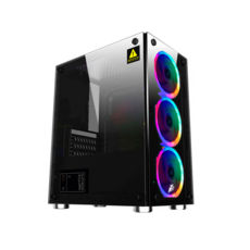  1stPlayer X2-R1 Color LED Black, Window, 3*120 RGB LED, USB 3.0, mATX,  