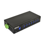 Хаб-ЮСБ USB 3.0 STLab IU-140 промисловий 7 портів метал чорний (набір для монтажу в DIN-рейку, кріплення на стіну; захист 15К ESD (від електростатичного розряду) і від перенапруг; підтримка 9-40VDC power input. В компл: кабель USB 3.0, набір кріплення на стіну, клемний блок)