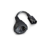 Кабель перехідник Cablexpert PC-SFC14M-01, , C14 male to Schuko female, длина 15 см, с заземлением, 3*0,75 мм