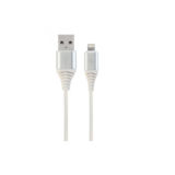 Кабель USB 2.0 Lightning - 1.0 м Cablexpert CC-USB2B-AMLM-1M-BW2, преміум, 2.1А