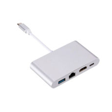  Dynamode USB3.1 Type-C to 1HDMI, 1RJ-45, 1USB 3.0, 1USB Type-C Female, . 4K 3840x2160 (  Macbook, Chromebook  HDMI-,   .   , , .  4K UHD)