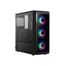  AEROCOOL SI-5200 Frost-A-BK-v1 RGB Black Mid Tower RGB acrylic side panel