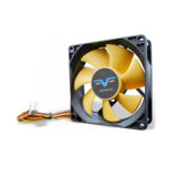 Вентилятор 80 mm Frime FYF80HB3, 3Pin, Black/Yellow, 80x80x25мм