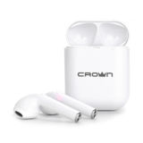 Гарнітура Crown CMTWS-5005 White Bluetooth (Bluetooth 5.0/Время воспроизведения до 2 часов от одного заряда;До 5 зарядок от чехла;Вызов голосового помощника Siri/Google assistant)