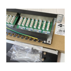 Патч-панель ATcom, 19" 24хRJ-45 FTP 1U cat.6, в зборі