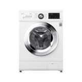 Пральна машина фронтальна LG F2J3HS2W, 1200 об/хв, 7кг, дисплей, інверторний прямий привід, 14 програм, прання парою, ШВГ 60х85х44, білий, дверцята сіра