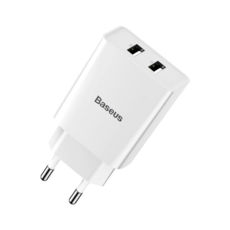   USB 220 Baseus Speed Mini Dual U Charger 10.5W White (CCFS-R02)
