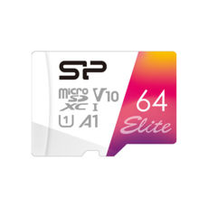  ' 64 GB microSDXC SILICON POWER Class10 UHS-I A1 Elite (SP064GBSTXBV1V20)  
