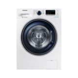 Пральна машина фронтальна Samsung WW60K42101WDUA, 1200 об / хв, 6 кг, дисплей, інверторний привід, технологія Eco Bubble, 15 програм, ШВГ 60х85х45, білий, дверцята чорна