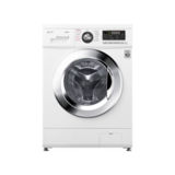 Стиральная машина фронтальная LG F1296HDS3, 1200 об/мин, 7кг, дисплей, инверторный прямой привод, стирка паром, 13 программ, швг 60х85х44, белый, дверца хром