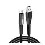 Кабель USB 2.0 Micro - 1.0 м ColorWay AM-microB, (zinc alloy + led) 2.4 А, черный (CW-CBUM035-BK)