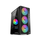 Корпус 1stPlayer A7-500BS-G6 Black 500W, Window, 4*120мм Color LED, ATX